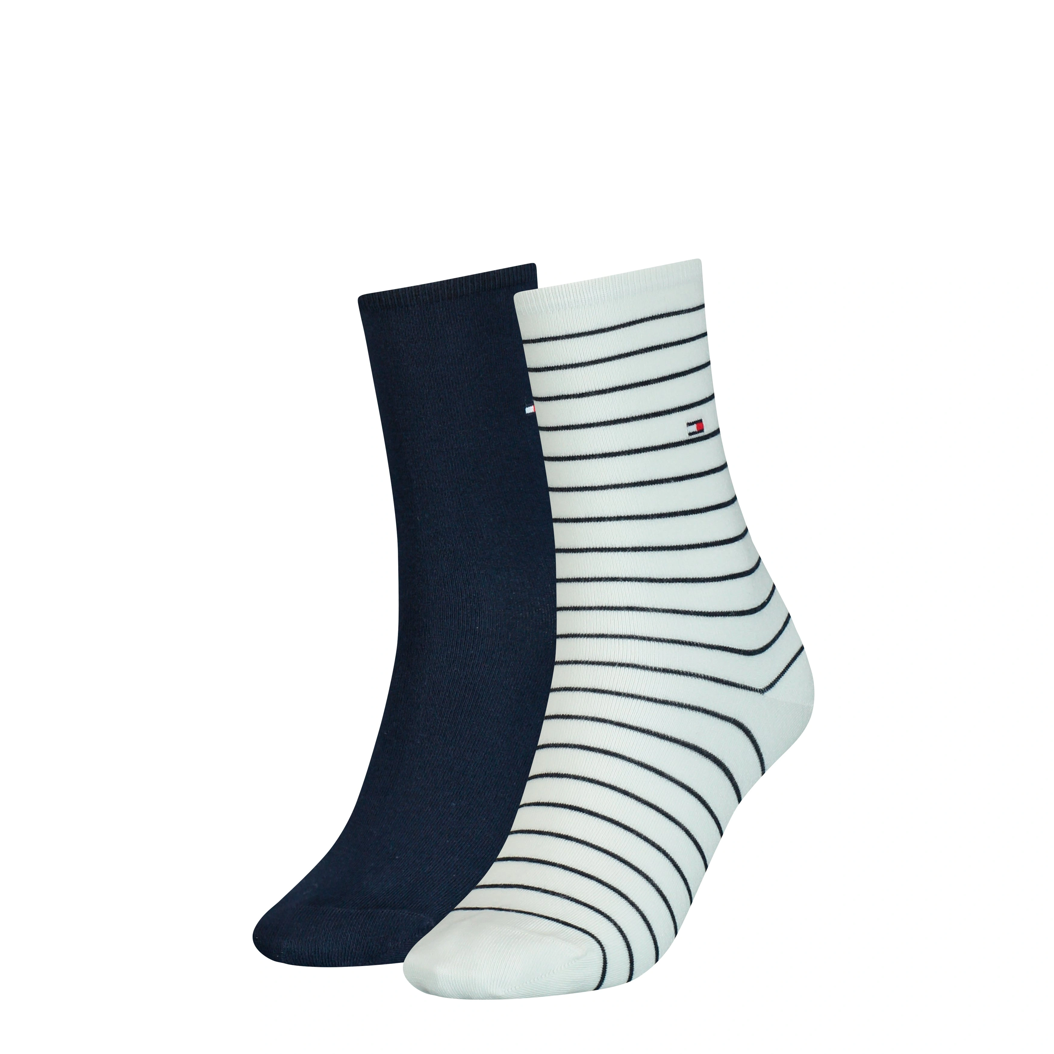 Tommy Hilfiger Stripe Crew Socks 2-Pack White Comfort Style