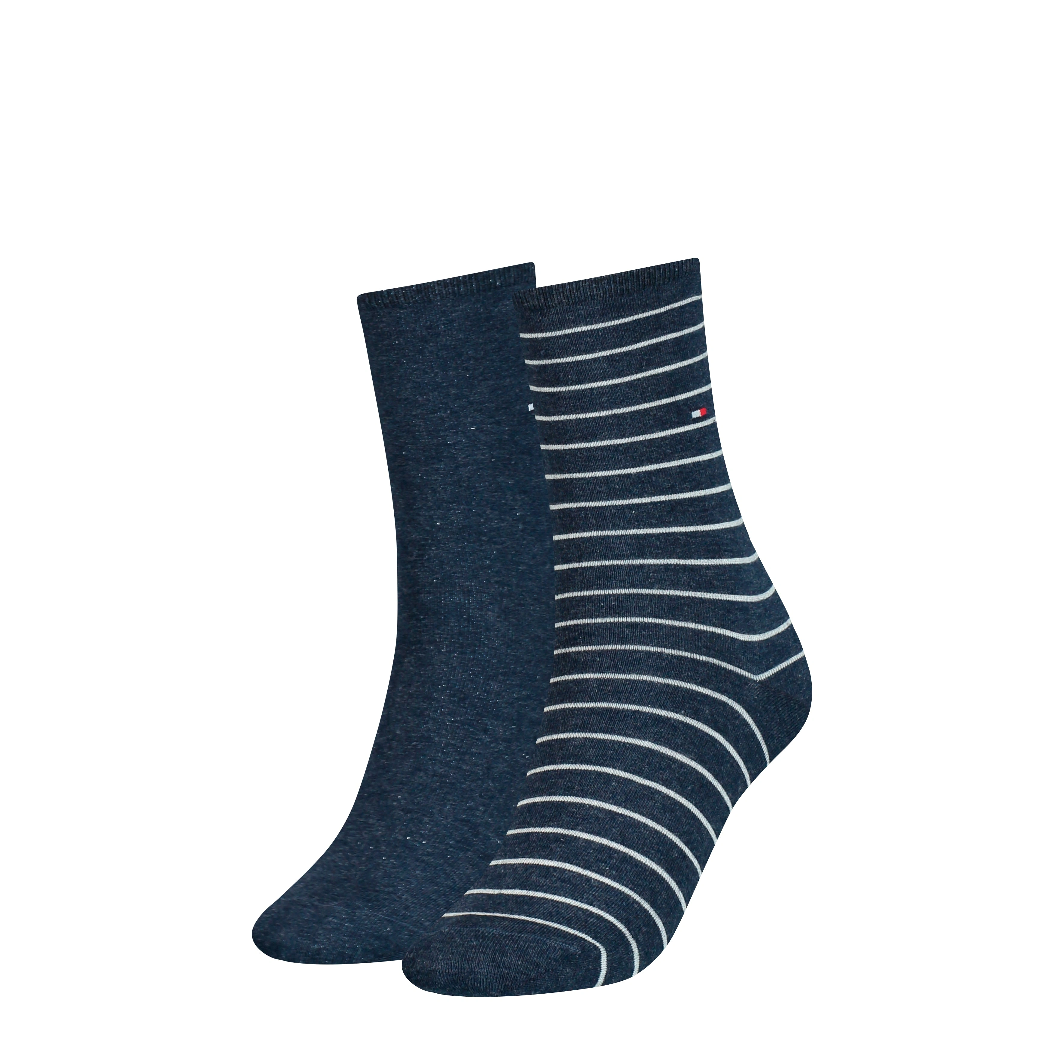 Navy Stripe Crew Socks Duo Tommy Hilfiger Comfort Style